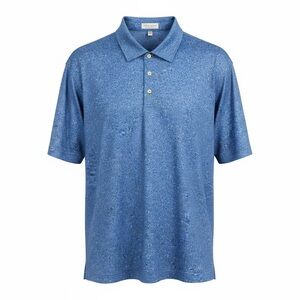 Peter Millar Men's Patterned Blue Polo (Football print)